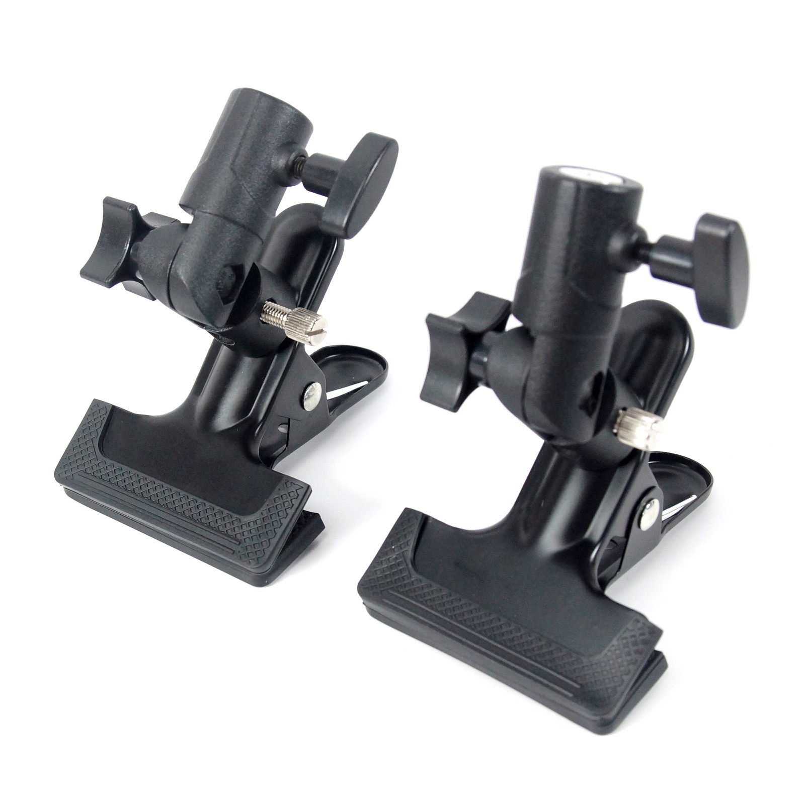 2xPhoto Studio Reflector Clip E Shape Clamp Swivel Mount Adapter For Light Stand