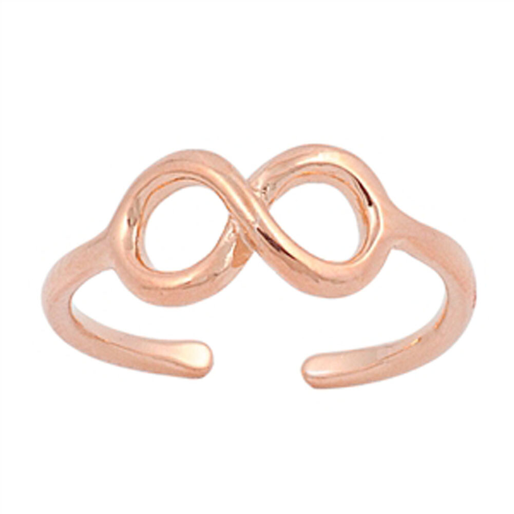 Rose Gold Plated Infinity .925 Sterling Silver Toe Ring