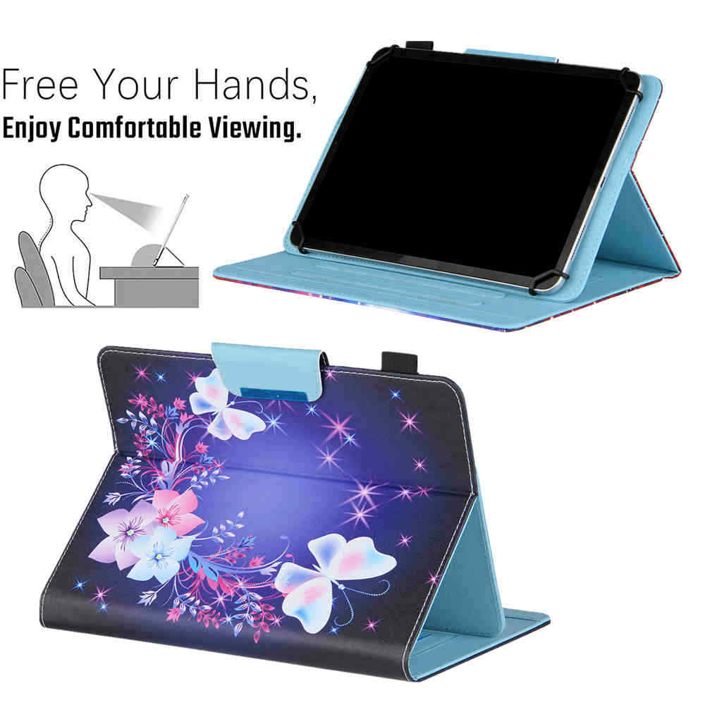 Universal Various 10.1" 9.7" 8" 7" Android Tablet Folio Stand Leather Case Cover