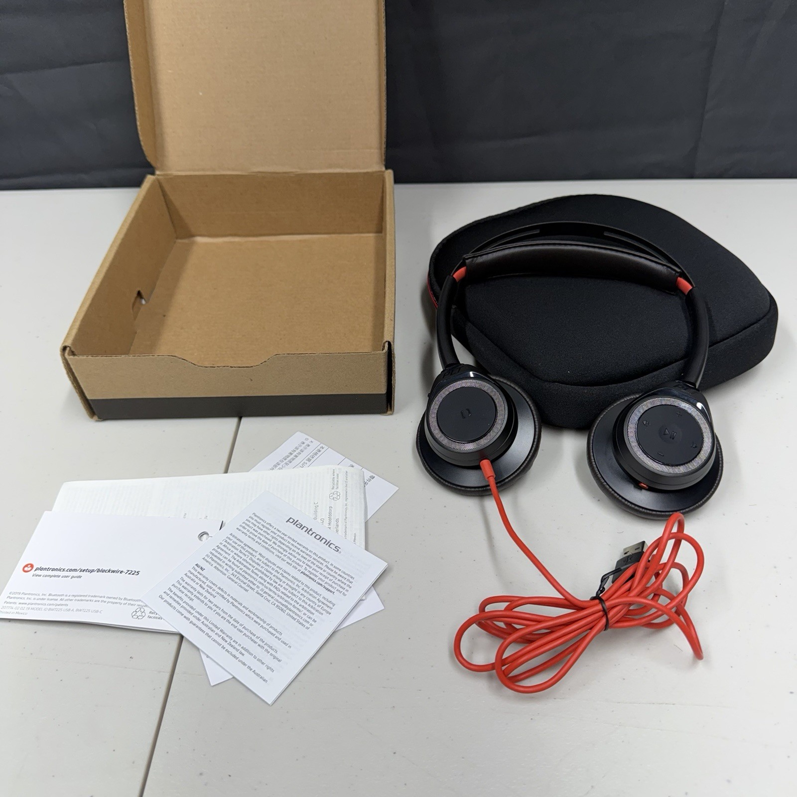 GENUINE PLANTRONICS BLACKWIRE 7225 BW7225 USB-A PLT HEADSET ANC NOISE CANCELLING