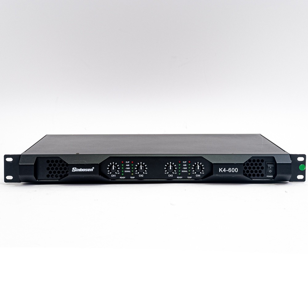 Sinbosen K4-600 1U Class D Digital Power Amplifier – 4-Channel, 600 Watts