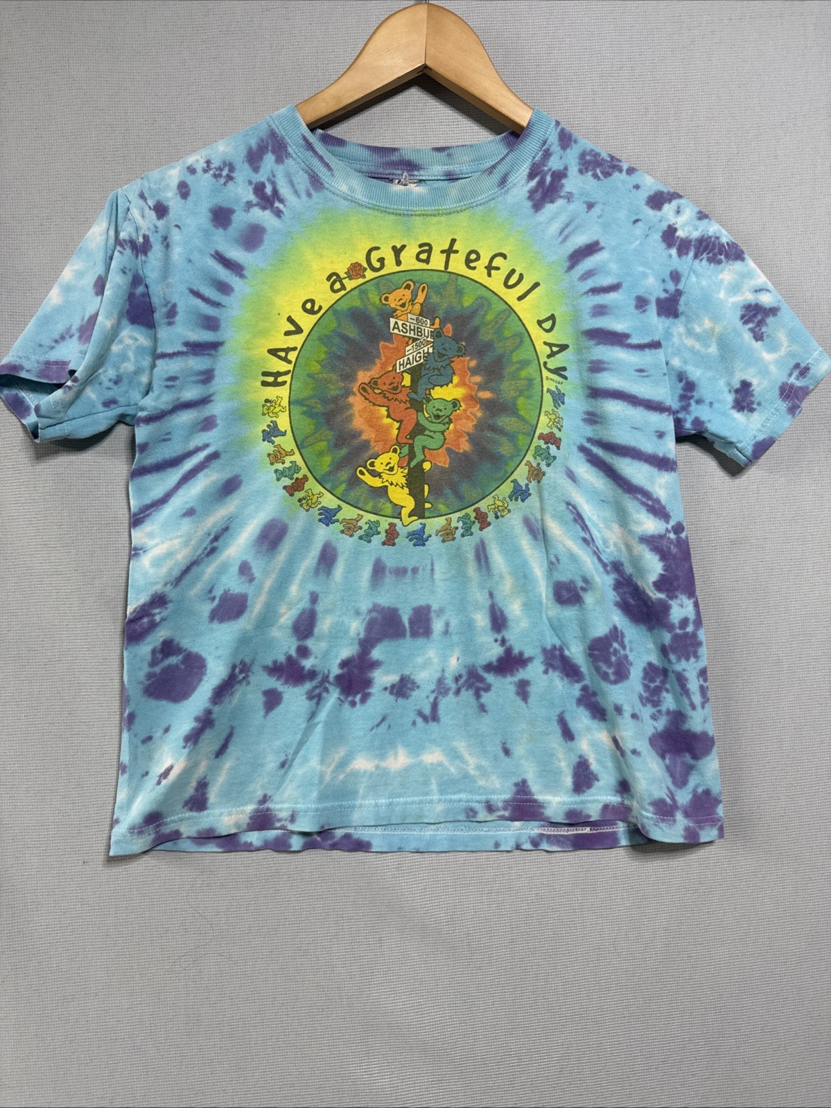 VTG ANVIL Grateful Dead Have A Grateful Day 1998 Tie Dyed Shirt 90s YL Adult XS