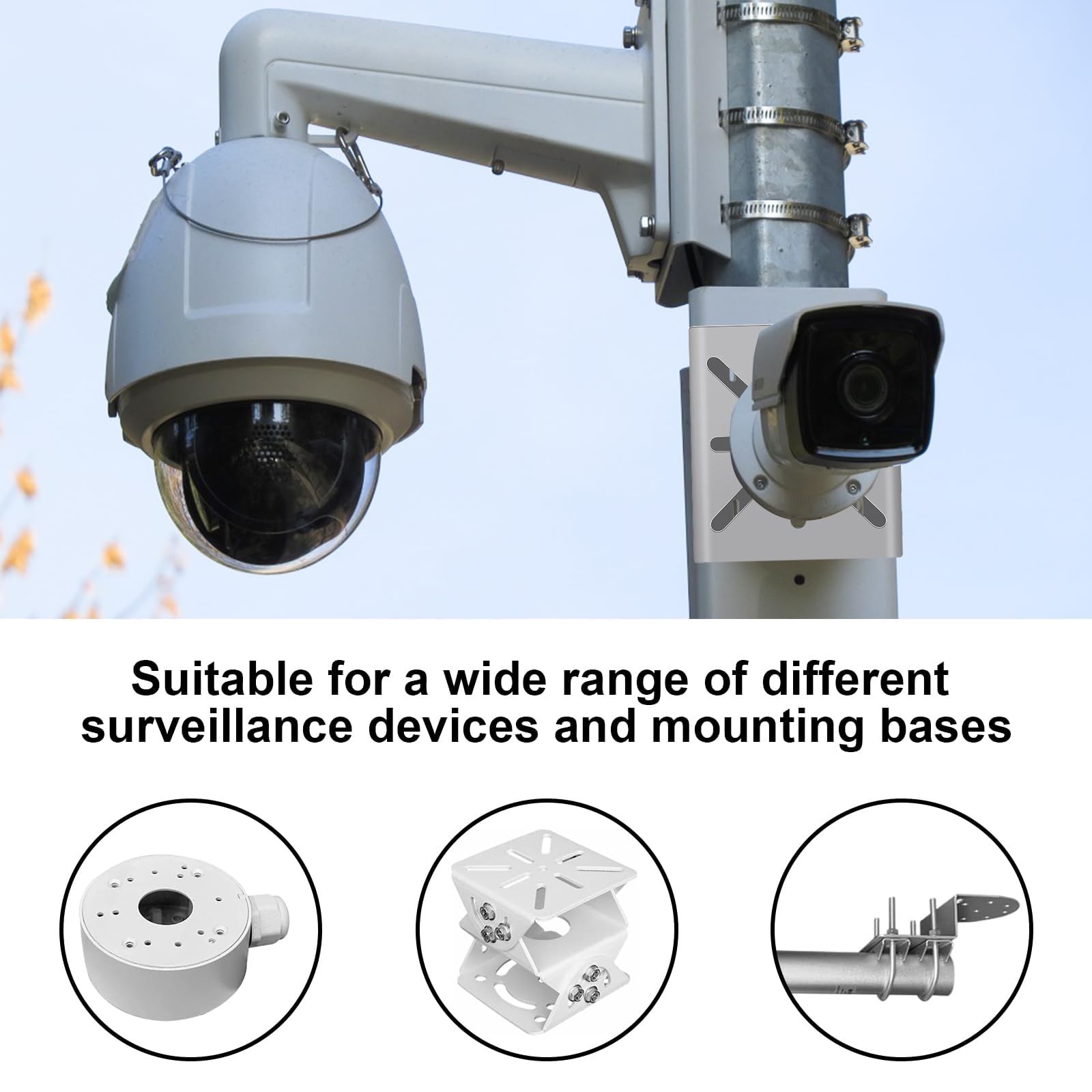 Stainless Steel Wall Mount Bracket for CCTV PTZ Dome Camera 2-Pack