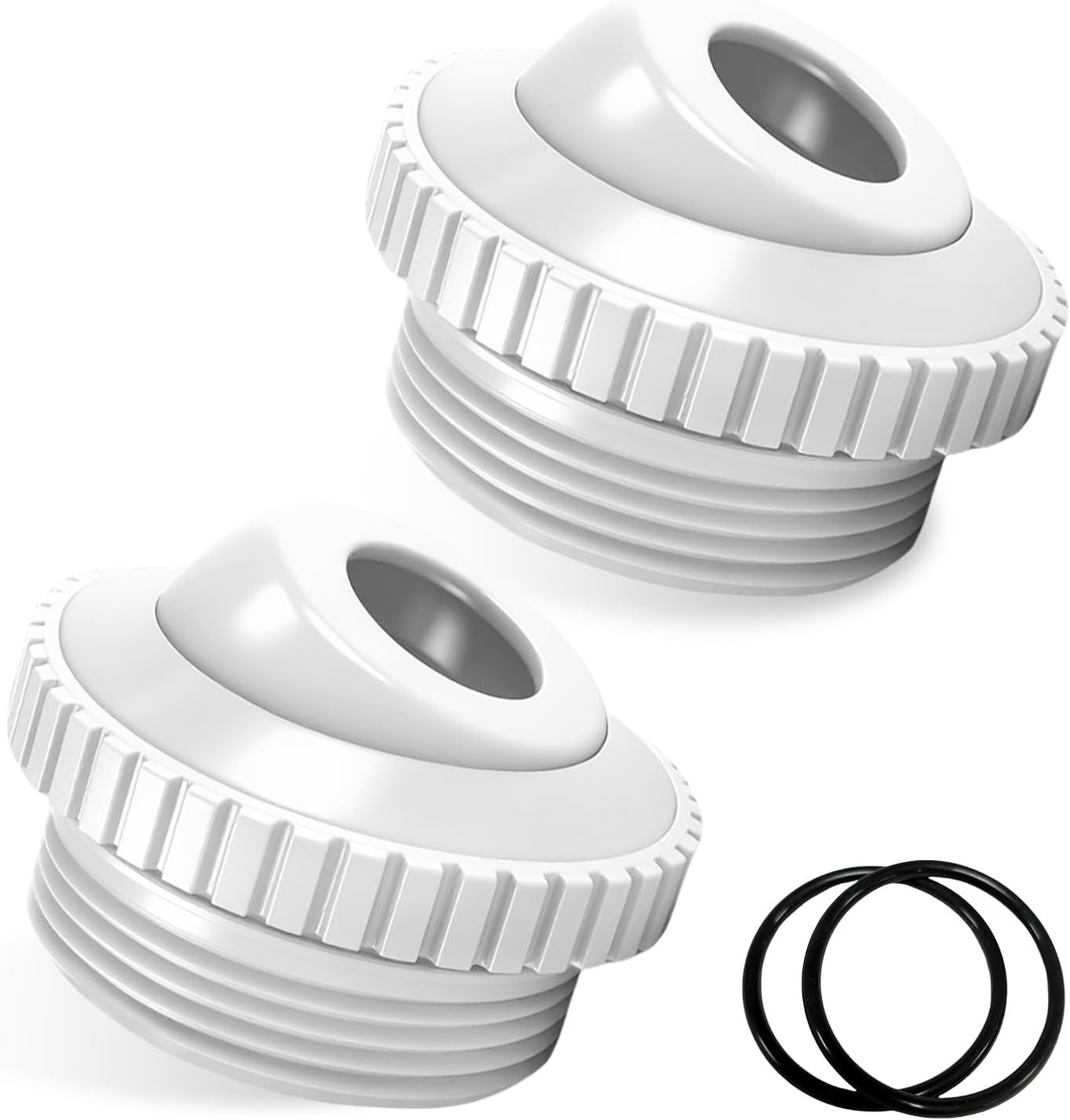 2-Pack 3/4" Pool Return Jet Nozzles, Compatible 1-1/2" MIP | Adjustable Eyeball