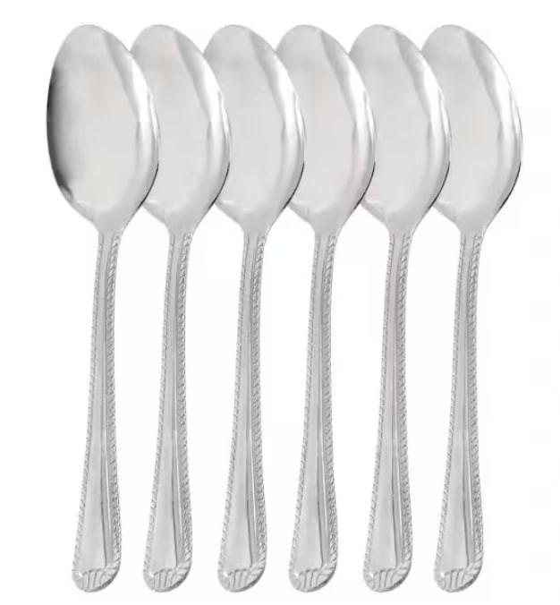 Tustin 6 Piece Stainless Steel Dinner Spoon Flatware Set in Silver