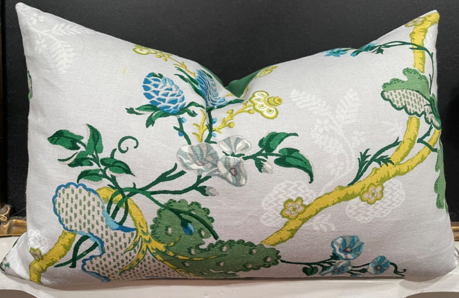 Brunschwig & Fils Fabriano Cotton Linen Print Grey Custom Pillow Cover All Sizes