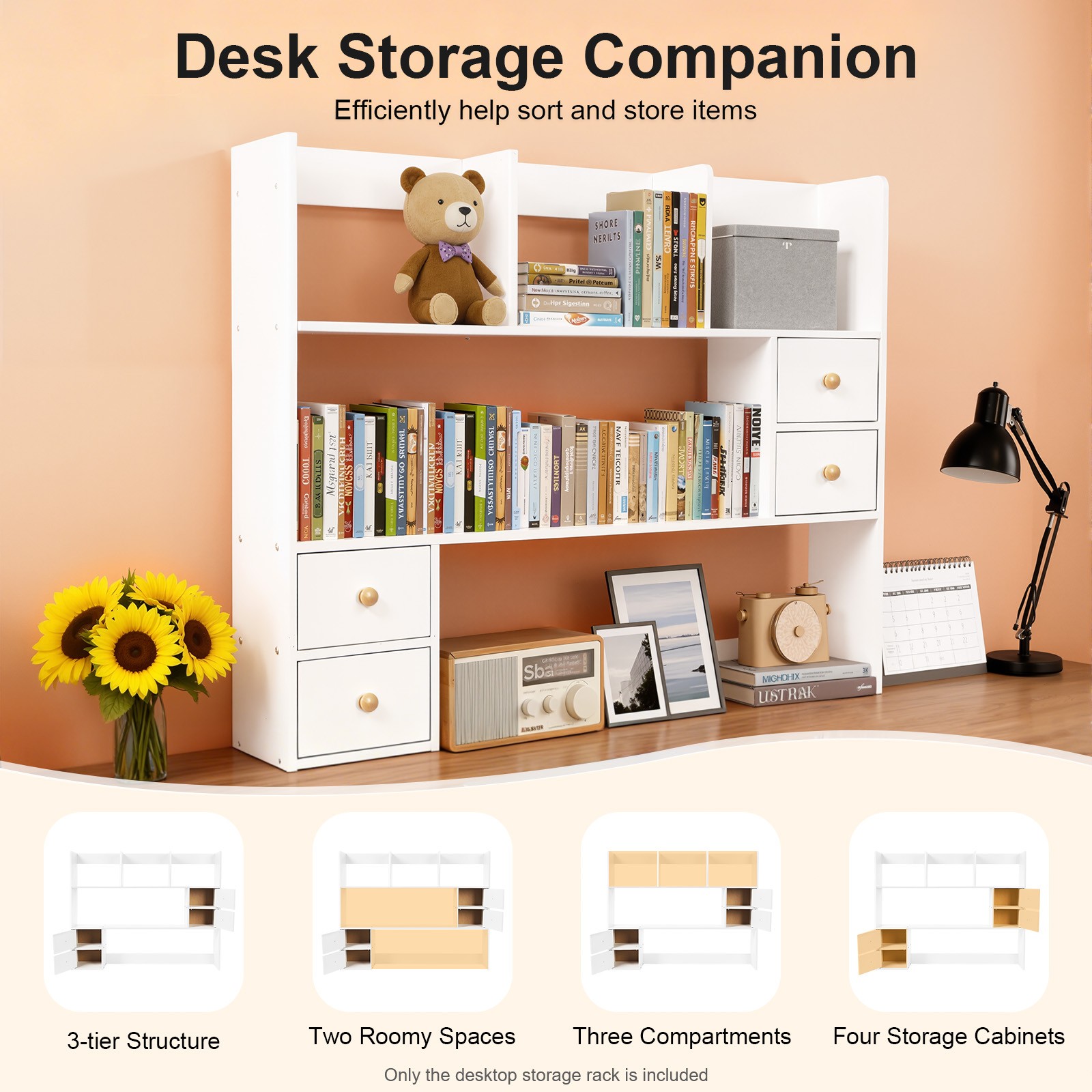 Desktop Organizer Office Storage Rack Desktop Shelf Rack