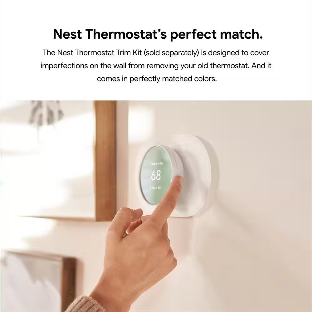 Google Nest Thermostat - Smart Programmable Wi-Fi Thermostat - Snow