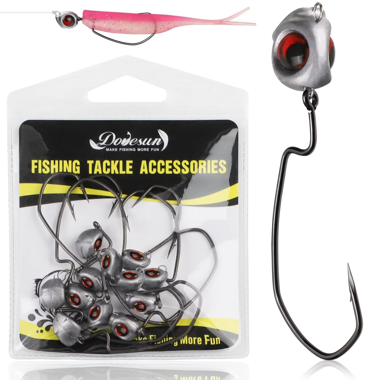 Dovesun Swimbait Jig Head 12PCS Ned Rig Heads Large, 3/8oz(10g)*12pcs