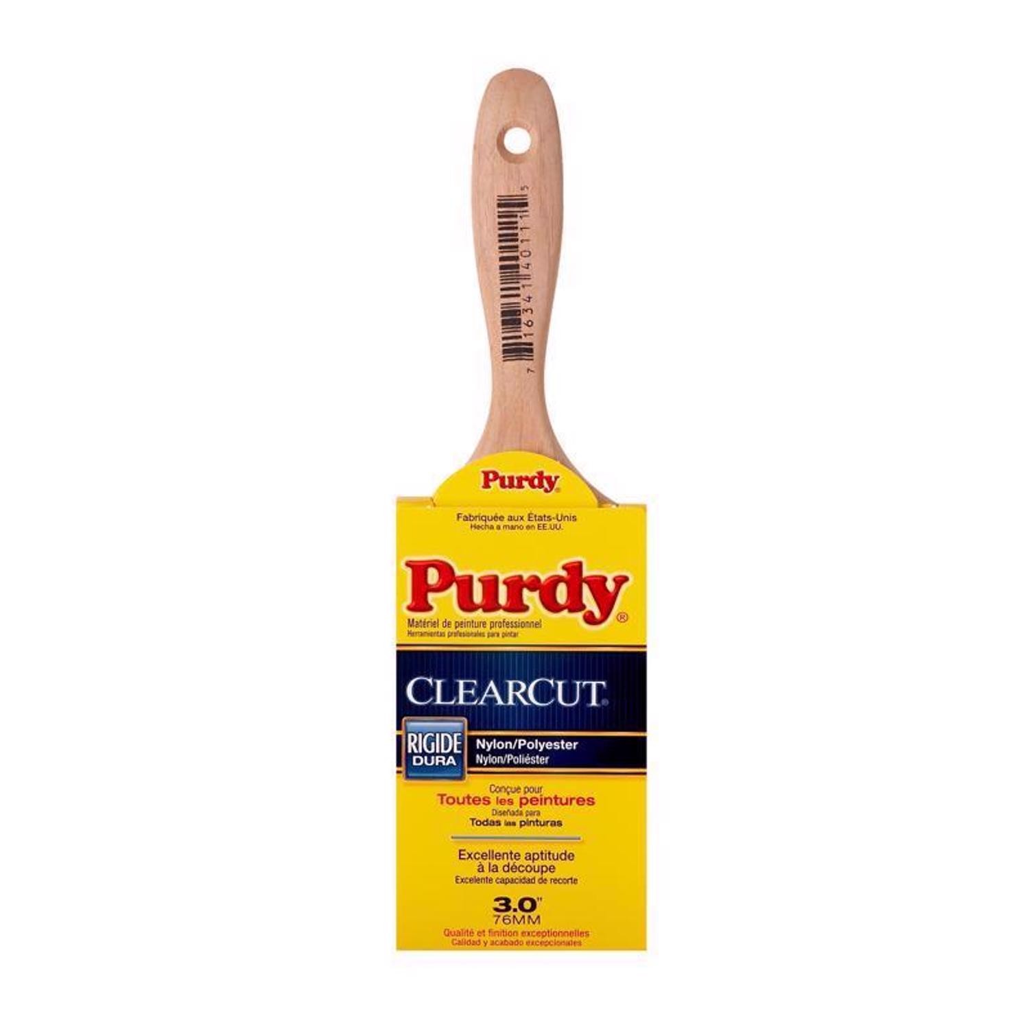 Purdy 144380130 Clearcut Sprig Nylon Polyester Flat Trim Paint Brush 3 W in.