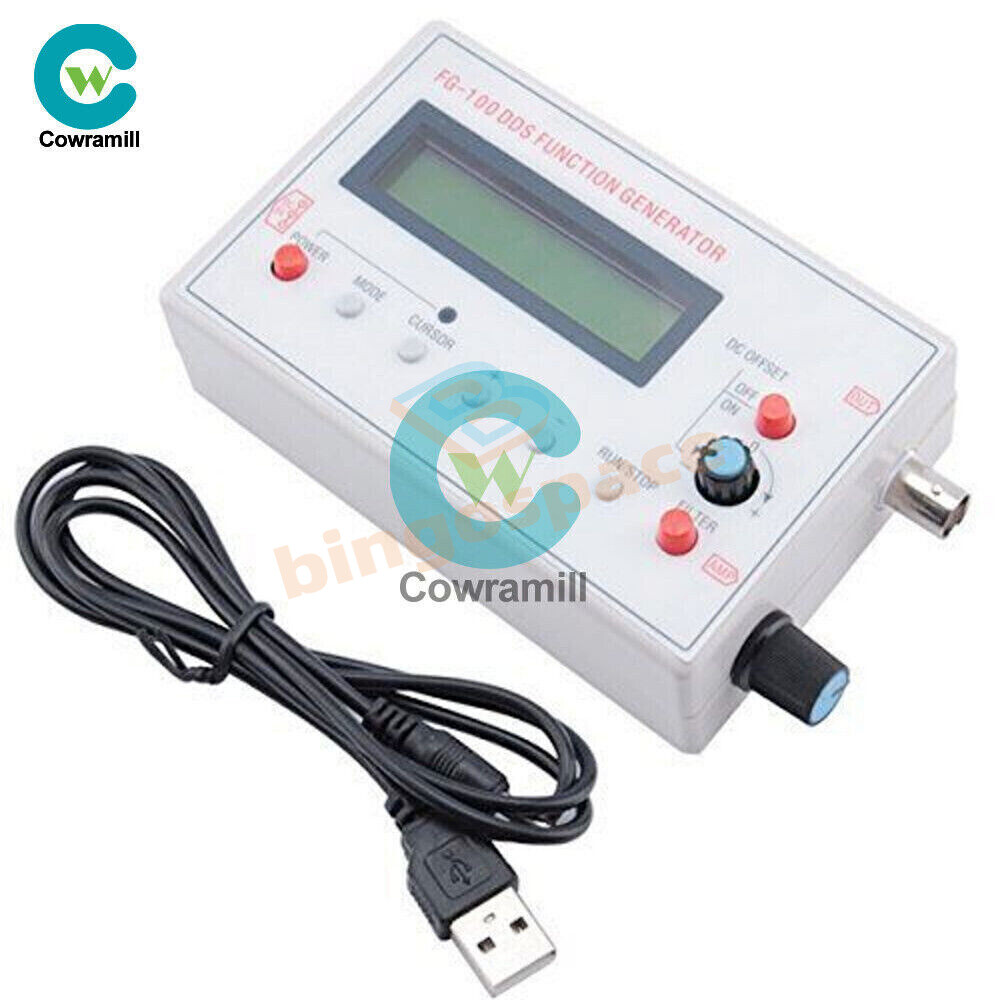 DDS Function Signal Generator Module 1HZ-500KHz Sine +Square Wave + Case FG-100b