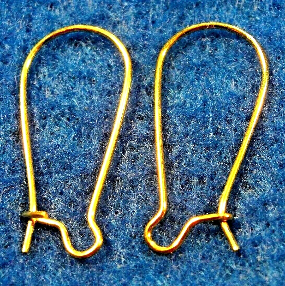 100Pcs. WHOLESALE Gold-Plated KIDNEY Earring Hooks 25mm/1" Tibetan Earwire Q0682