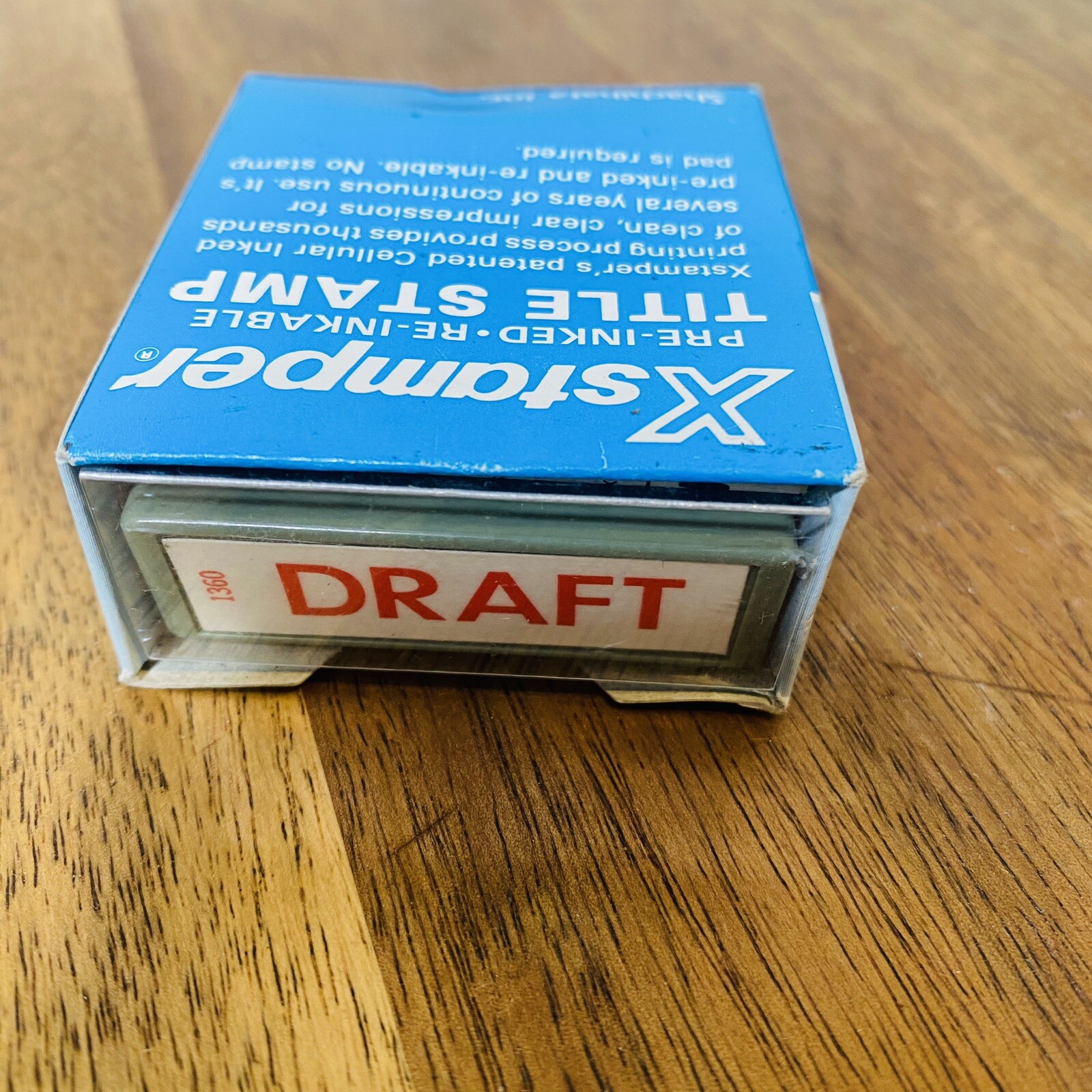 Xstamper Pre-inked Stamp DRAFT Red 1360 Japan Shachihata Re-inkable