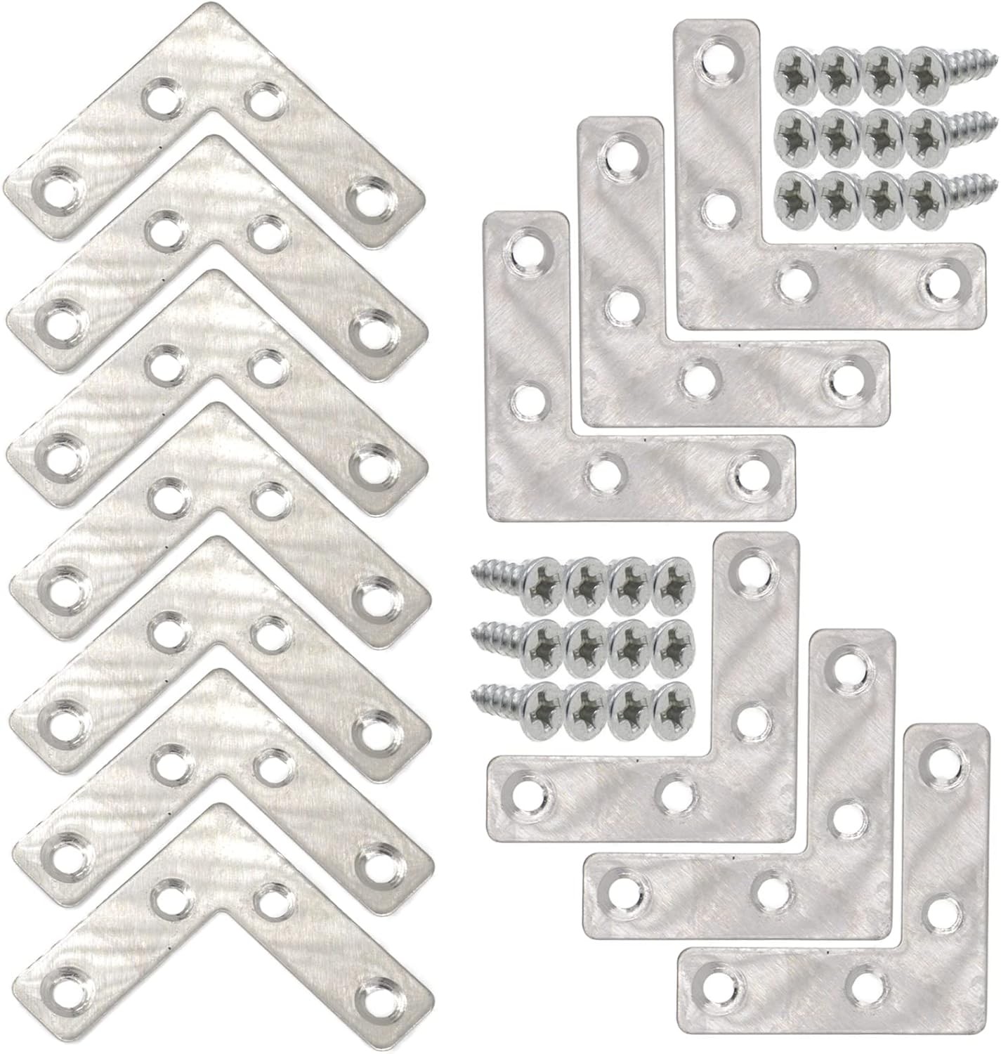 20pcs 2 x 2 Inch Silver L Flat Shape Braces Corner 50x50 mm,