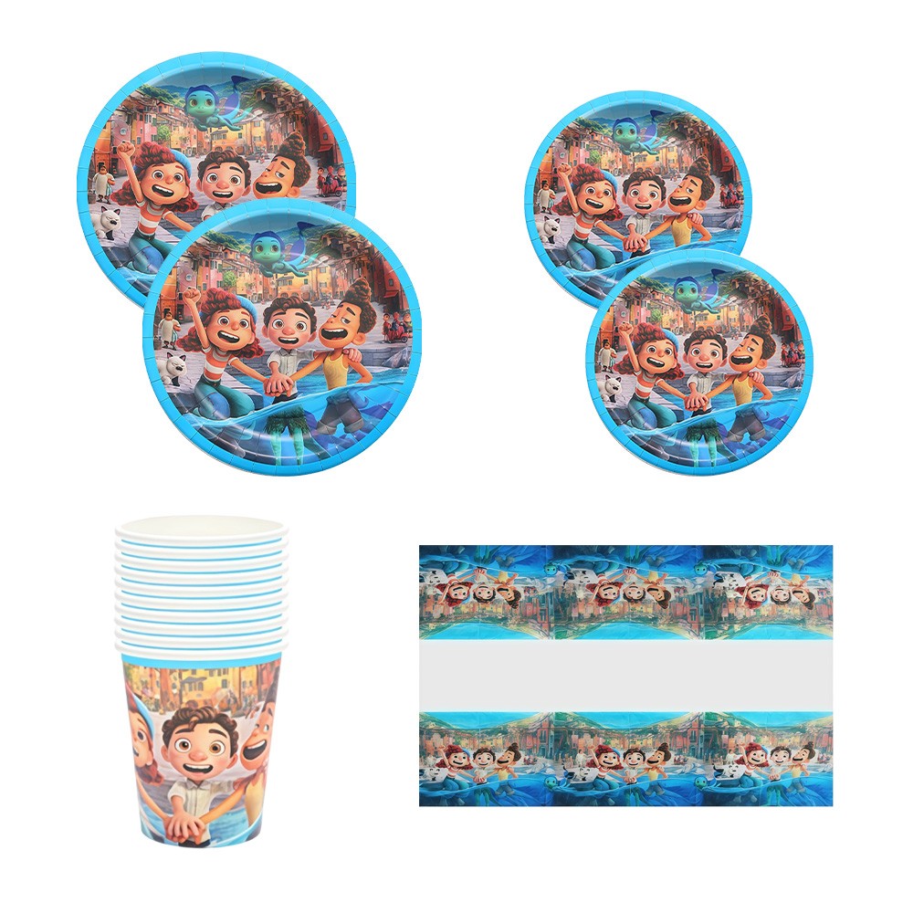 Luca Party Supplies Set Plates Cups Tablecloth Party Tableware  Birthday Decor