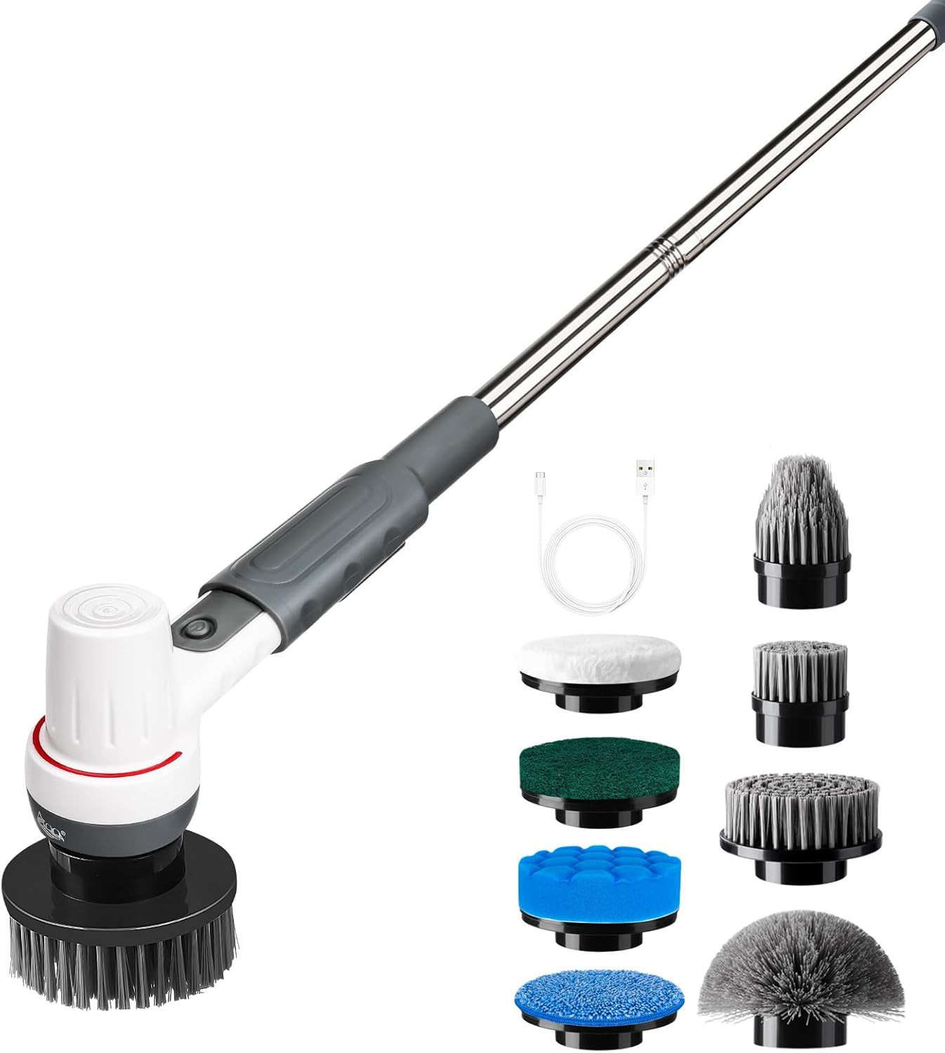 8-In-1 Electric Aquarium Cleaning Kit IPX9 Waterproof Cordless Rechargeable Glas