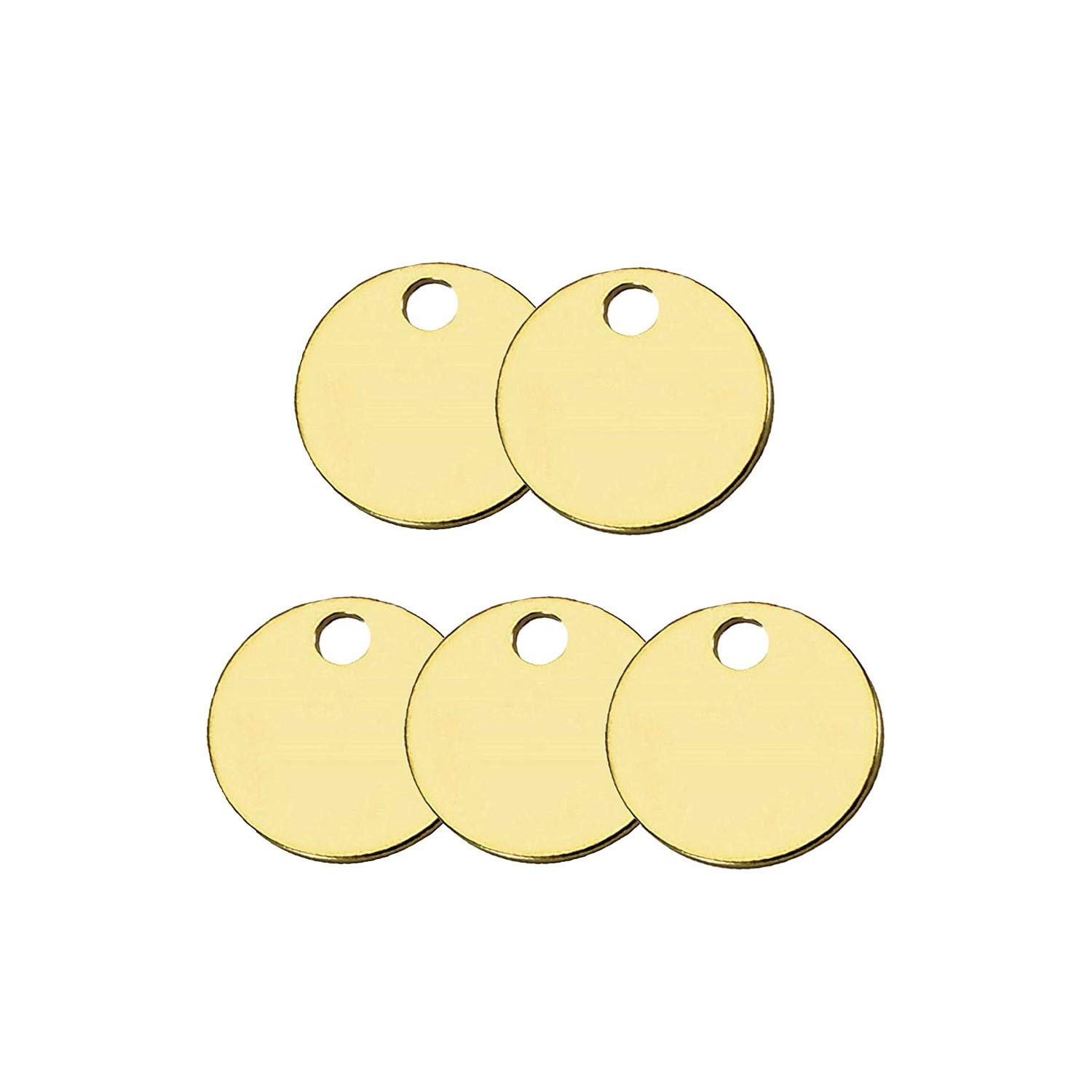 Solid Brass Round Tag One Hole And 11/4 Inch Diameter 100 Per Box 26012
