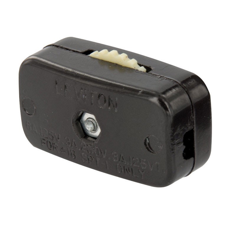 Leviton 00423-03K 125V Brown Feed-Through Basic Use Lamp Cord Switch