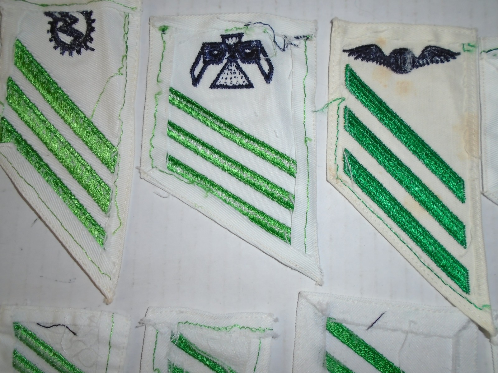 10 Vintage US Navy Airman Sleeve Stripes Striker Patch E-3 E-2 Aviation Green