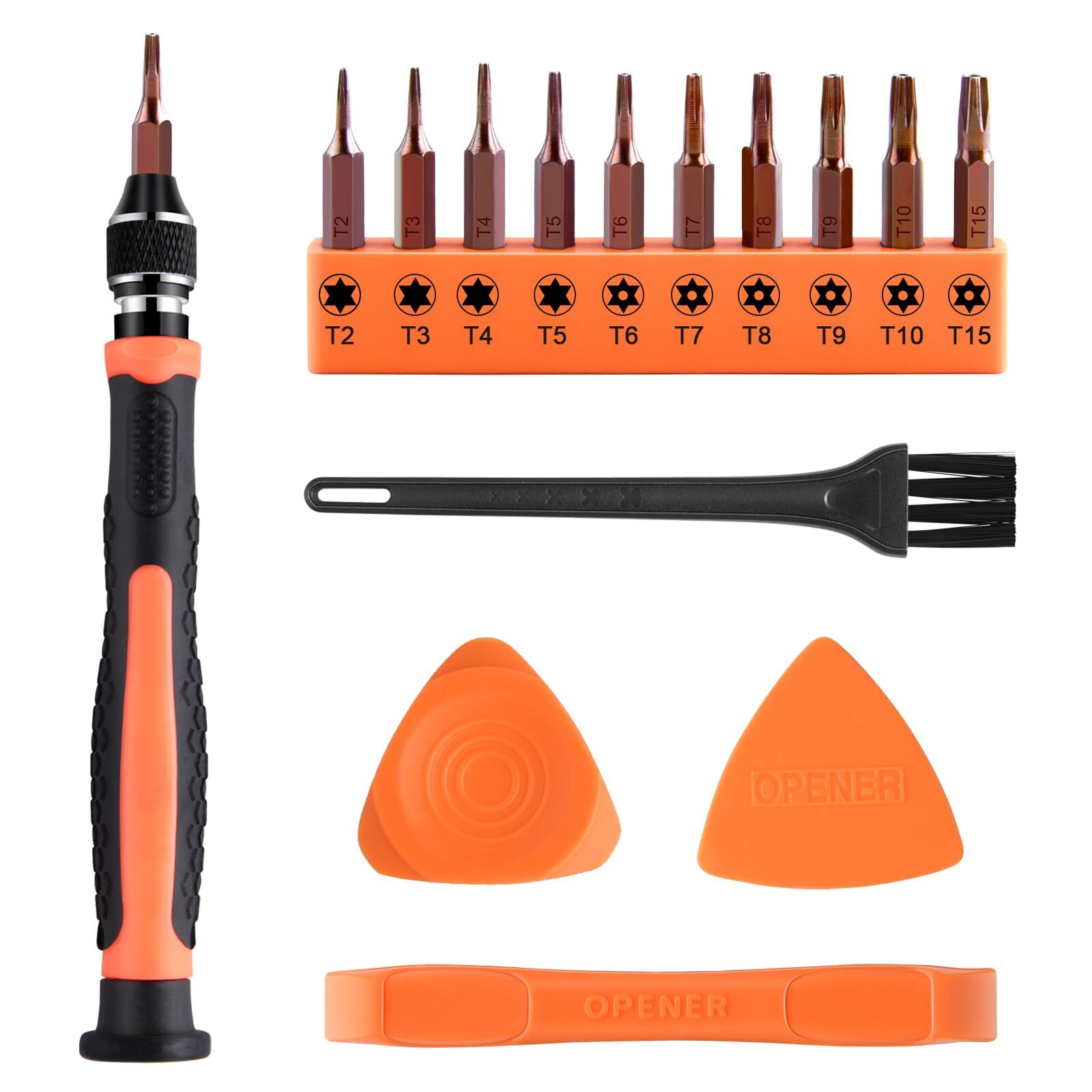 10 in 1 Torx Screwdriver Set with T2 -15 Interchangeable Magnetic Torx Bit