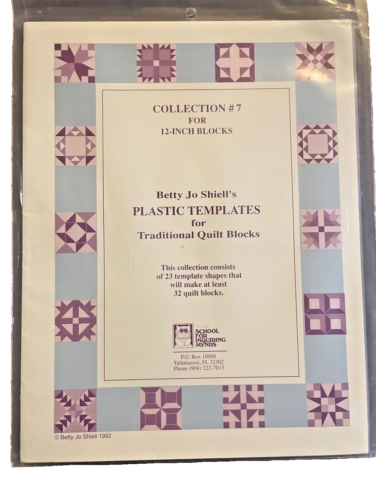 Templates Quilt Blocks Traditional Betty Jo Shiell 12-Inch Blocks Collection #7