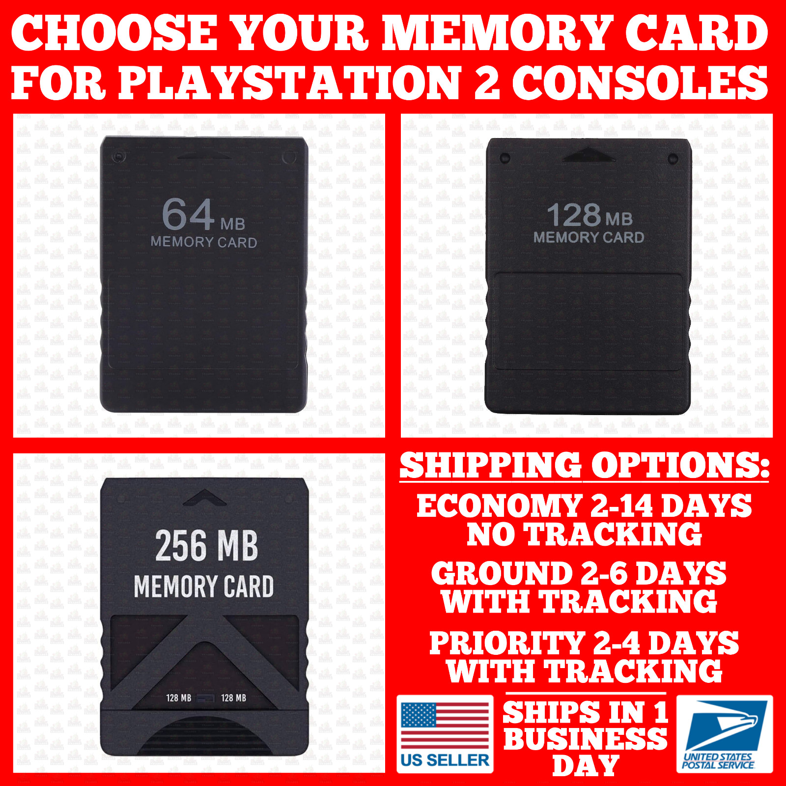 64MB/128MB/256MB Memory Card for PS2 PlayStation 2/Slim/Fat 64/128/256/MB