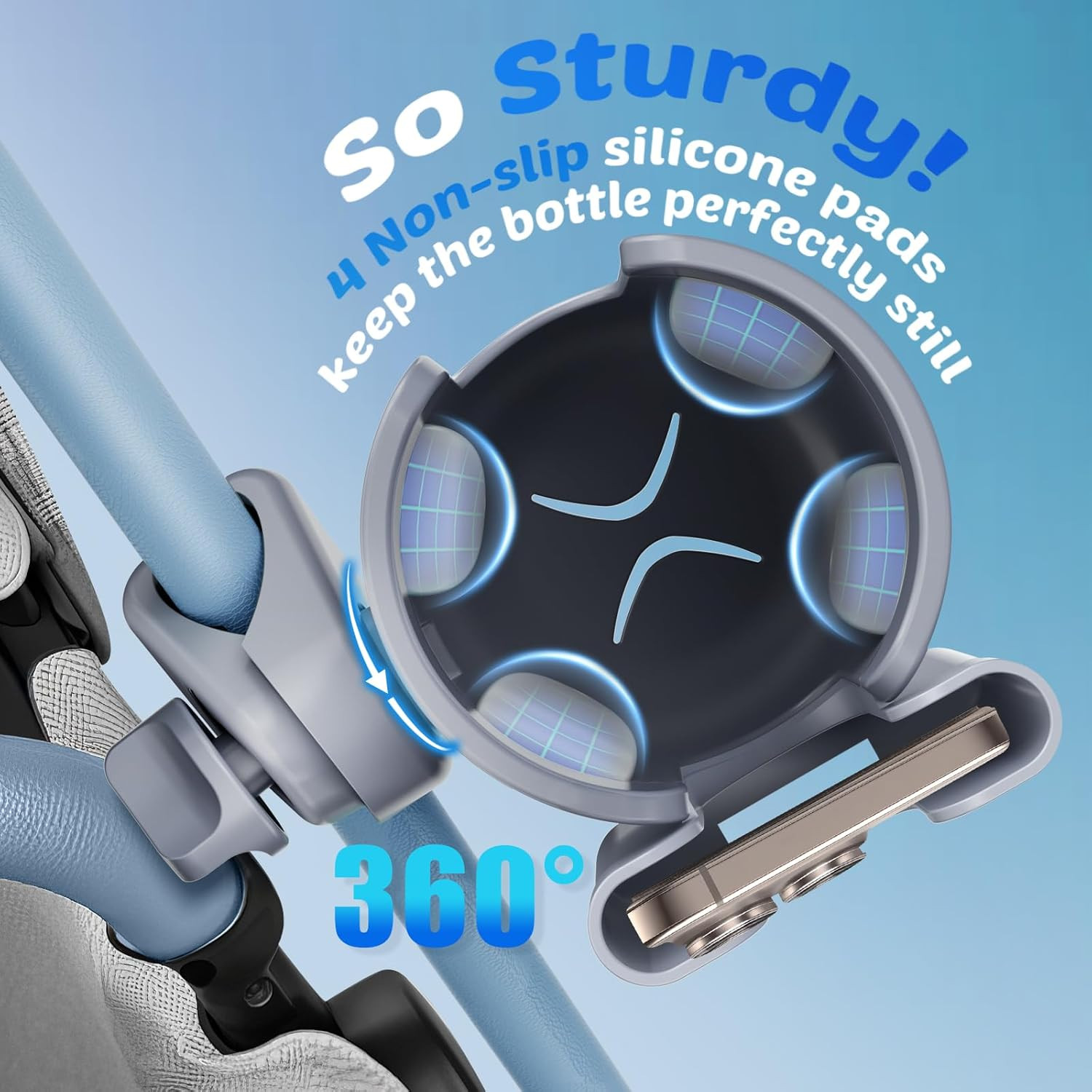 Walker Cup Holder with Phone Holder, Stroller Wheelchair Bike Accessories | U...