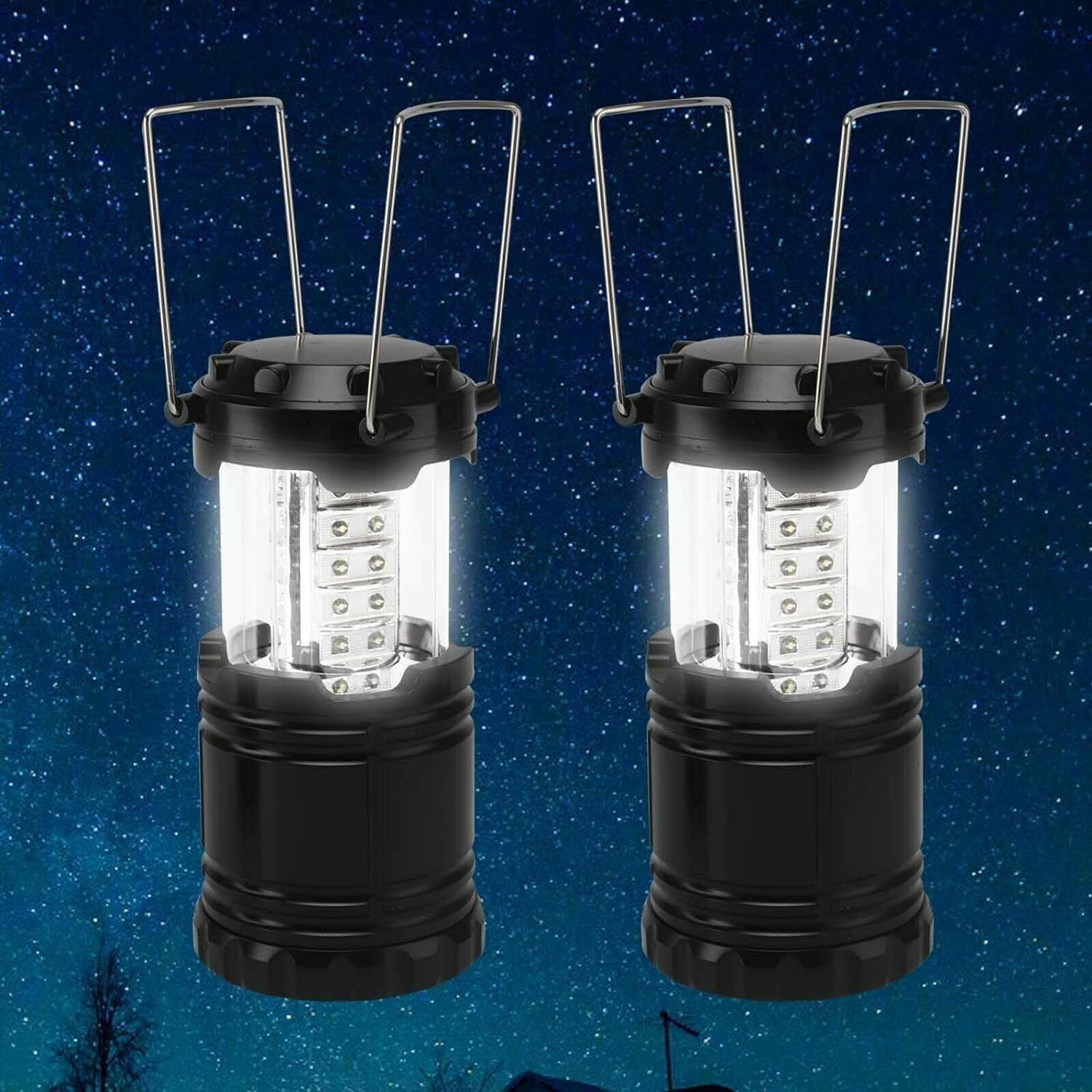 2pcs LED Camping Lantern Collapsible Portable LED Lanterns, Battery Powered E...
