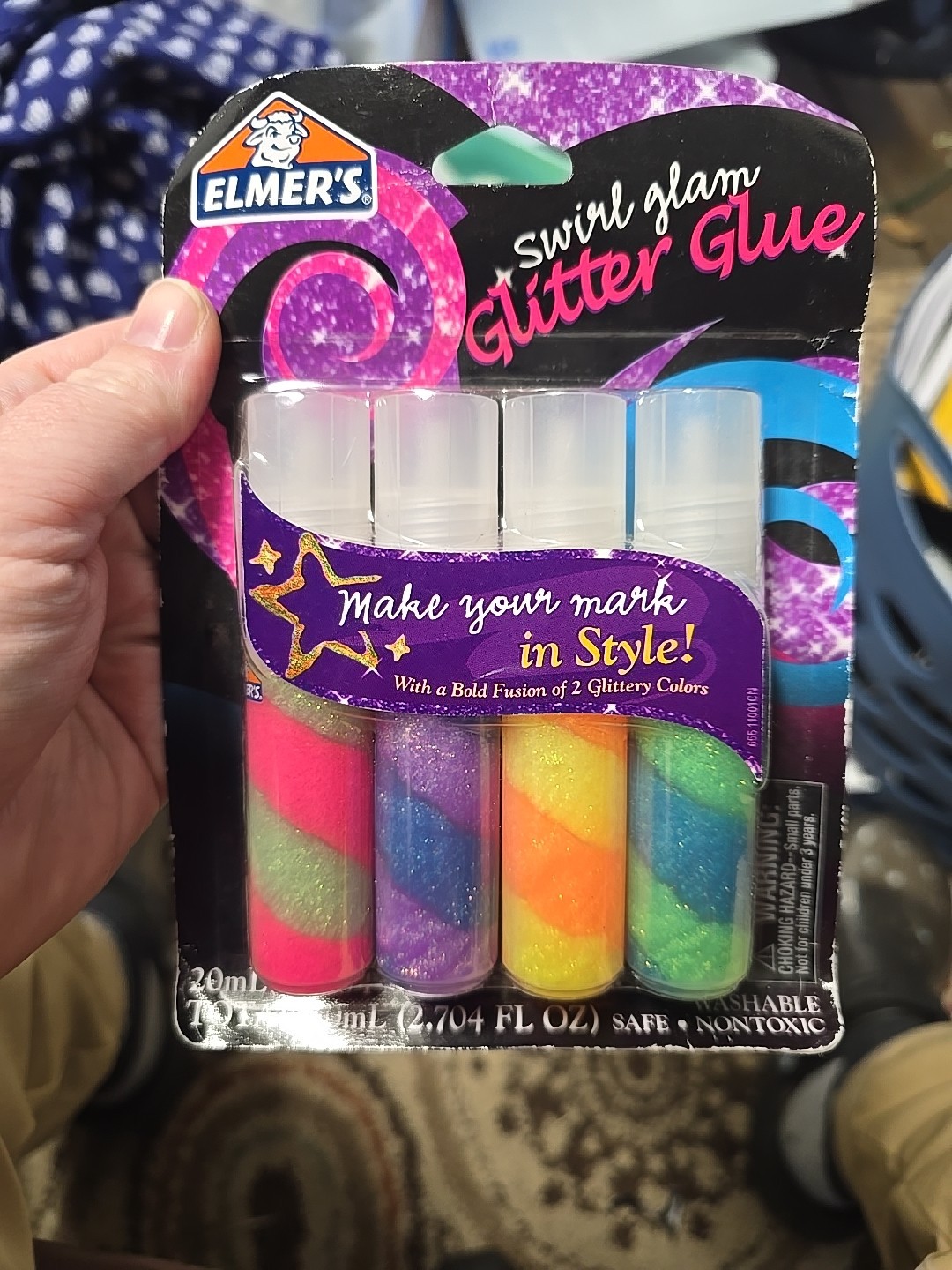 Elmer's Swirl Glam Glitter Glue NIPS NOS Discontinued Rare HTF Non Toxic Fusion