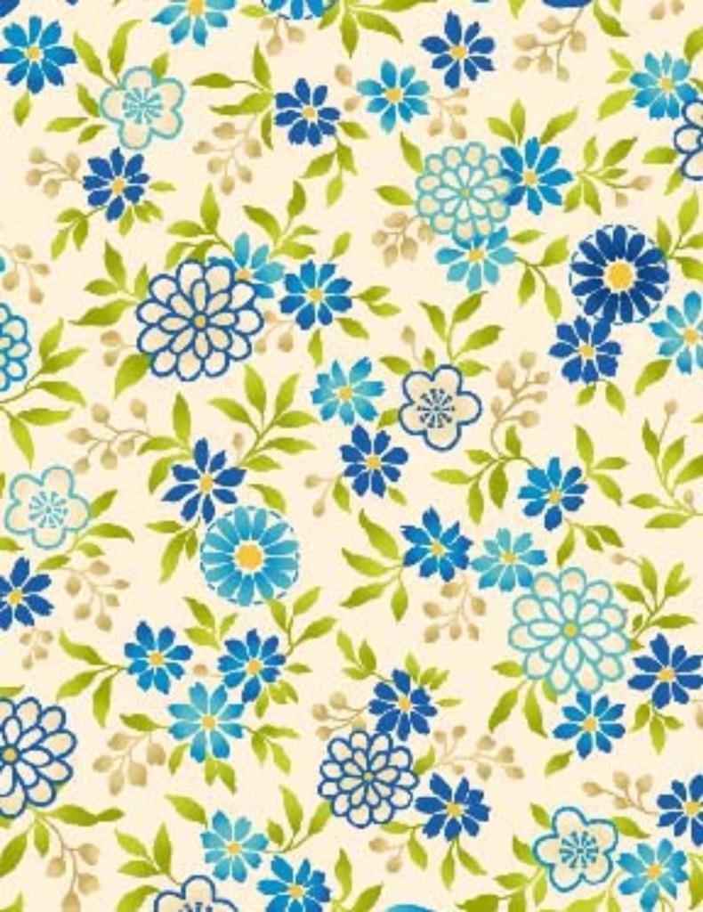 Quilting Treasures ~ Salsa Flowers ~Turquoise~ 1/2 yard ~ 24104-Q ~  100% Cotton