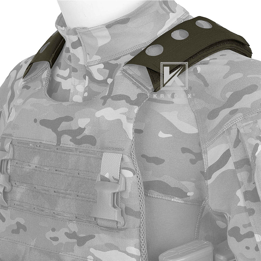 KRYDEX Tactical Shoulder Pads Cover For Vest Chest Rig Sling Bag Ranger Green