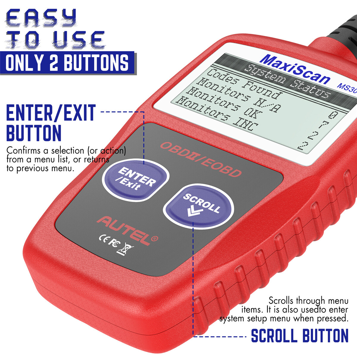 Autel OBD2 Scanner MS309 Universal Car Engine Fault Code Reader OBDII CAN Scan