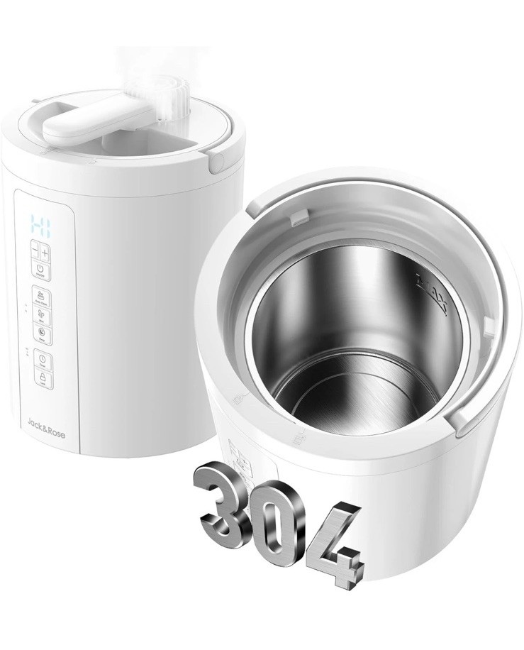 Jack & Rose Warm Mist Humidifier  Any Room 3L/100oz Stainless Steel EH30UA