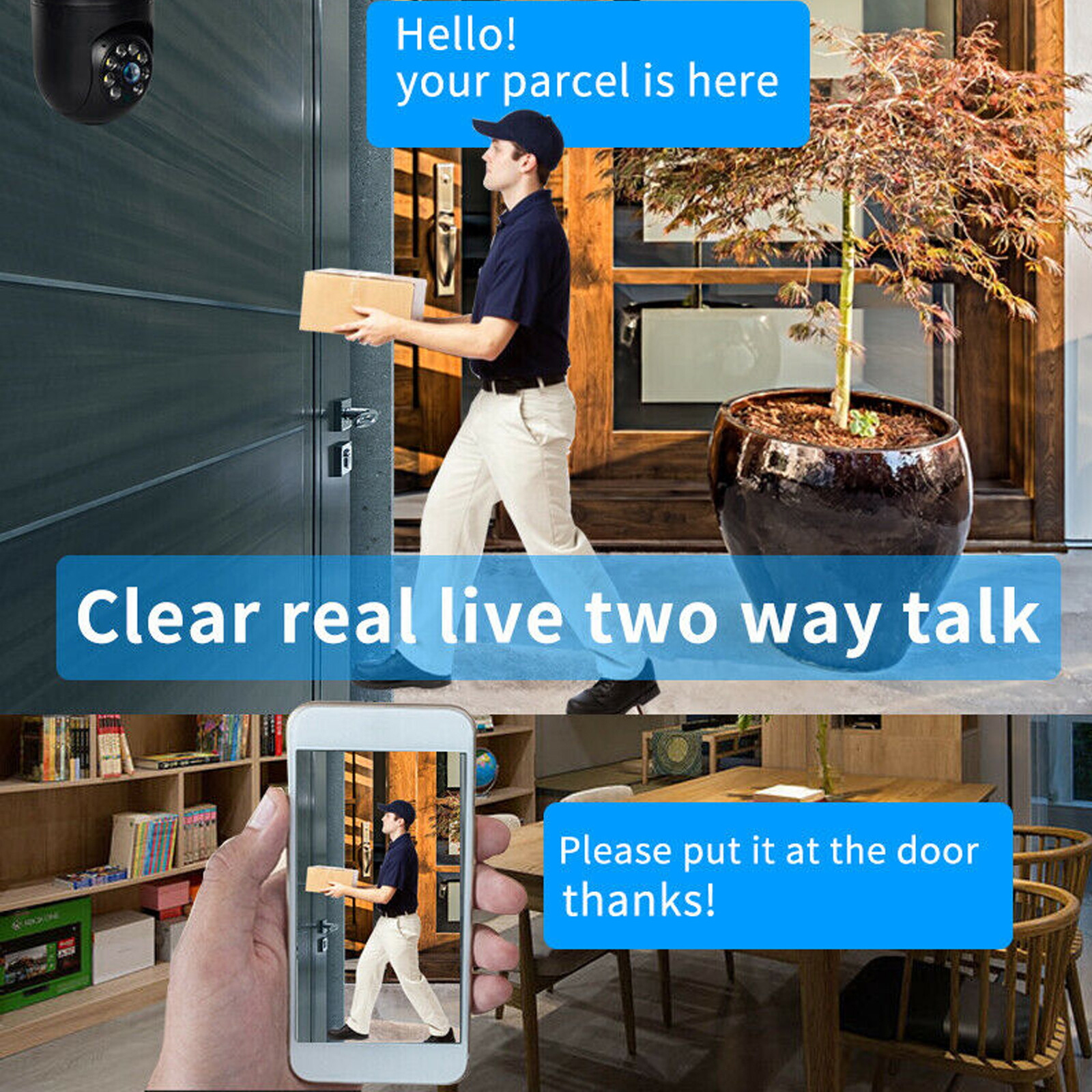 360° 1080P IP E27 Light Bulb Camera Wi-Fi IR Night Smart Home Wireless Security