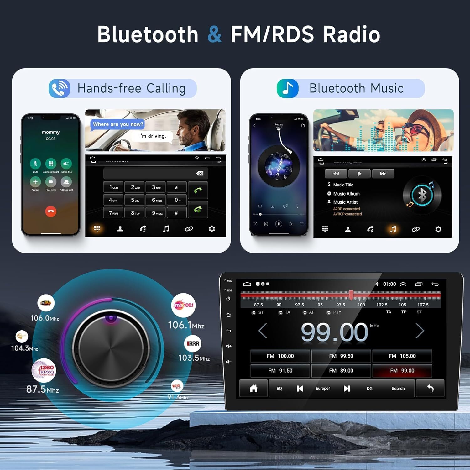 CarPlay Android 13 Car Stereo Radio GPS WiFi CAM For Toyota RAV4 2001-2008