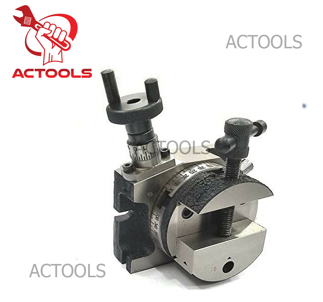 H/V 4 Milling Slots 3"Inch Rotary TableWith Tailstock And Vice 80 mm Round Vise