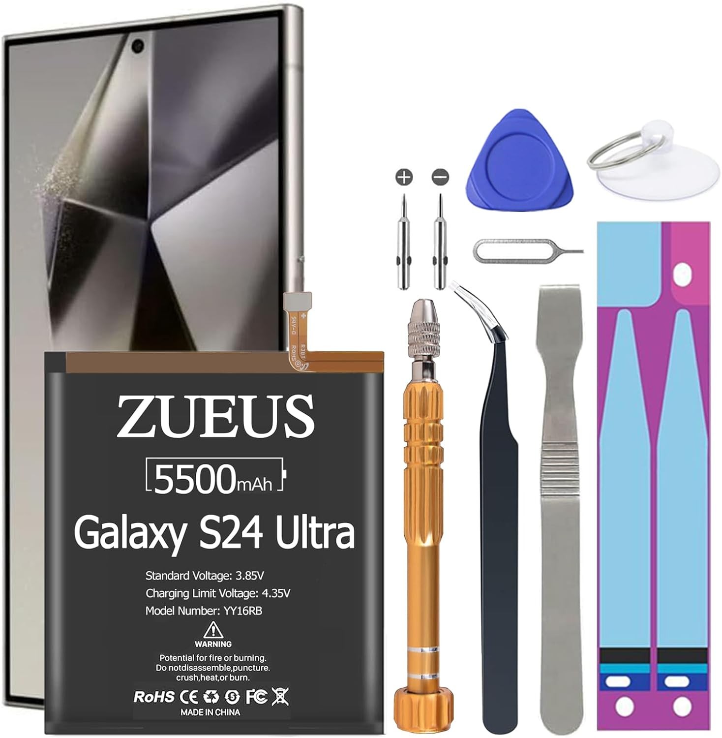 Galaxy S24 Ultra Battery 2024 Upgraded 5500mAh EB BS928ABY Li Polymer Battery