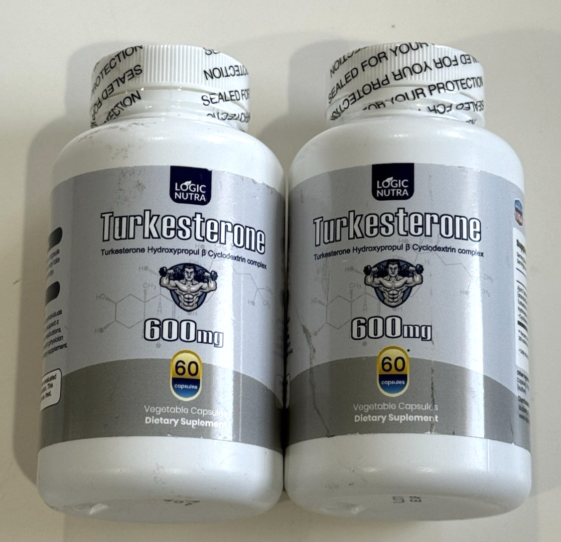 Lot 2 Turkesterone Hydroxypropyl B Cyclodextrin Complex 600mg 120 Caps EXP :7/25