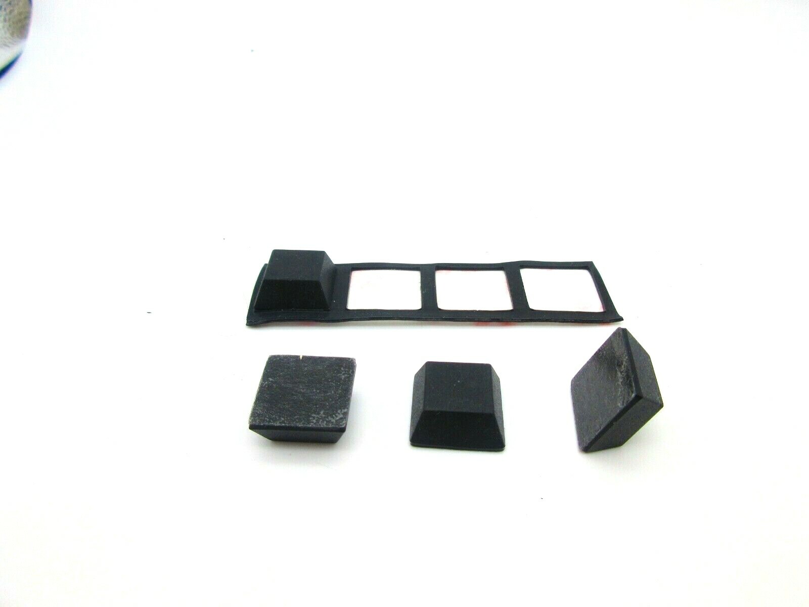 Square Rubber Feet for Electronics 3/4" X 5/16" H 3M Adhesive Back 12 pack