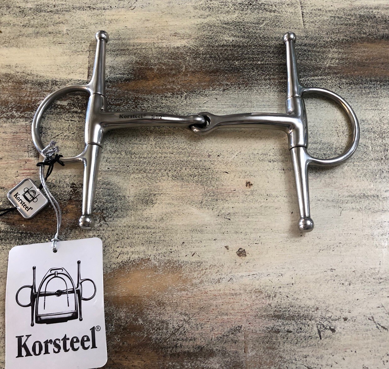 Korsteel Full Cheek Snaffle Horse Bit 5.5”Stainless Medium Weight Eggbutt Bit