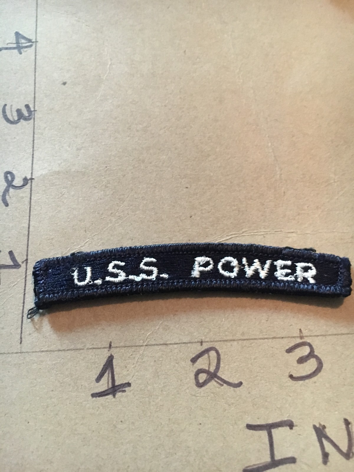 US NAVY SHOULDER STRIP TAB *** rocker *** Patch USS Power
