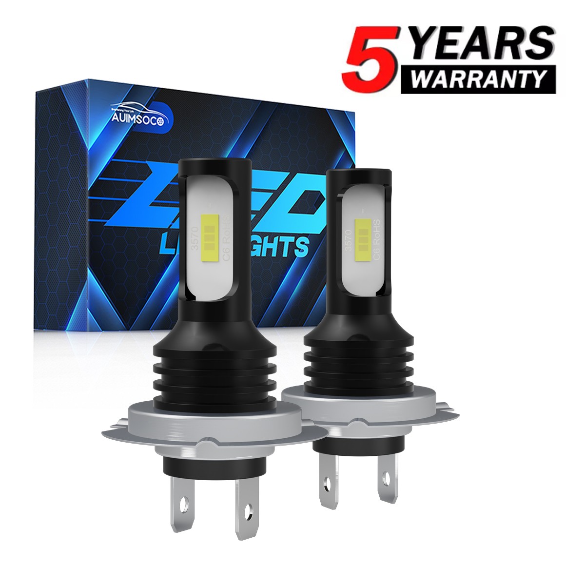 For Volkswagen Passat 2012-2015 2X H7 Combo LED Headlight Hi/Lo Bulb Lamp 10000K