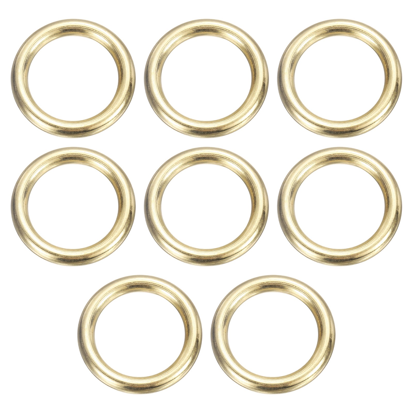8Pcs H59 Brass O Ring, 1.18" OD. 0.87"T Seamless Welded Circle Loop, Gold Tone