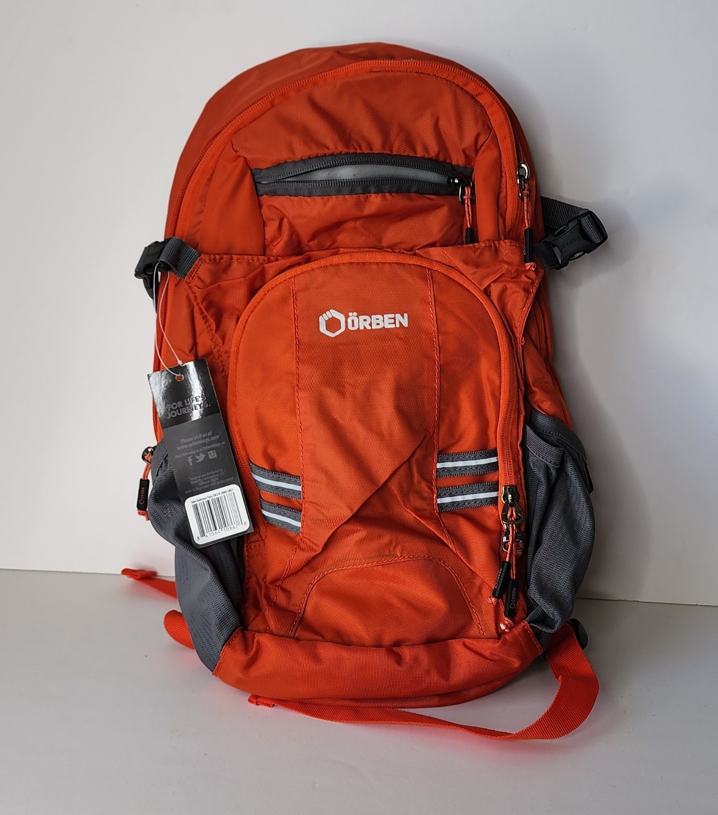Örben Yoho Hydration Pack Backpack – Orange Gray 1.5L Reservoir, NEW w/ Tags