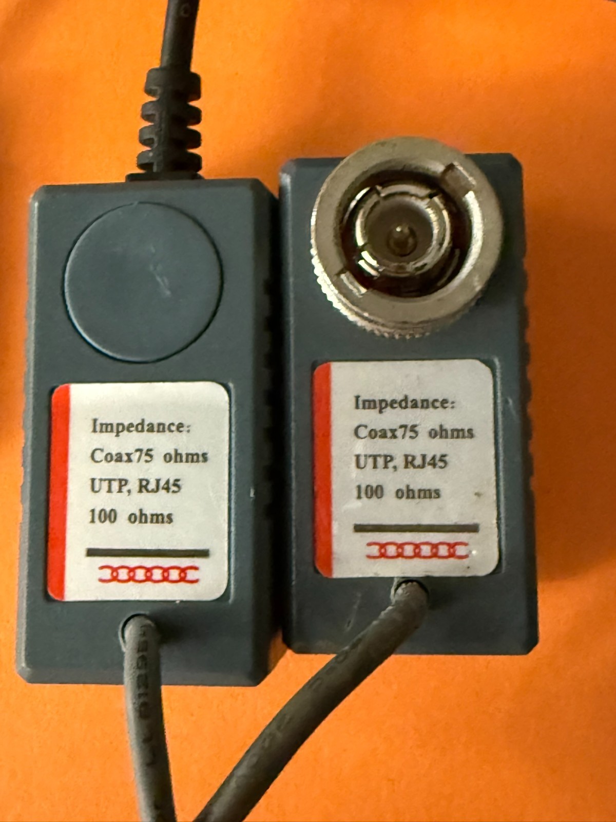 2 pair, 1 Port Passive Power Video Balun Over Cat5 Security Camera