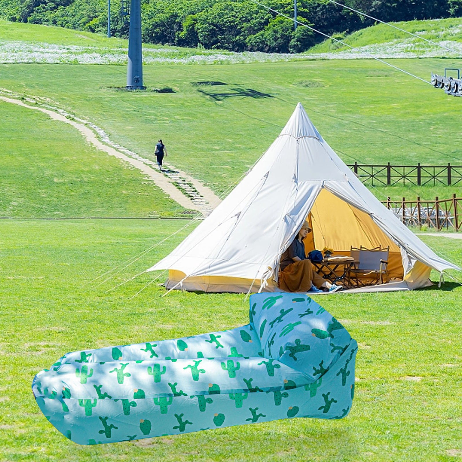 Portable Foldable Inflatable Lounger Air Sofa For Outdoor Camping Music Festival
