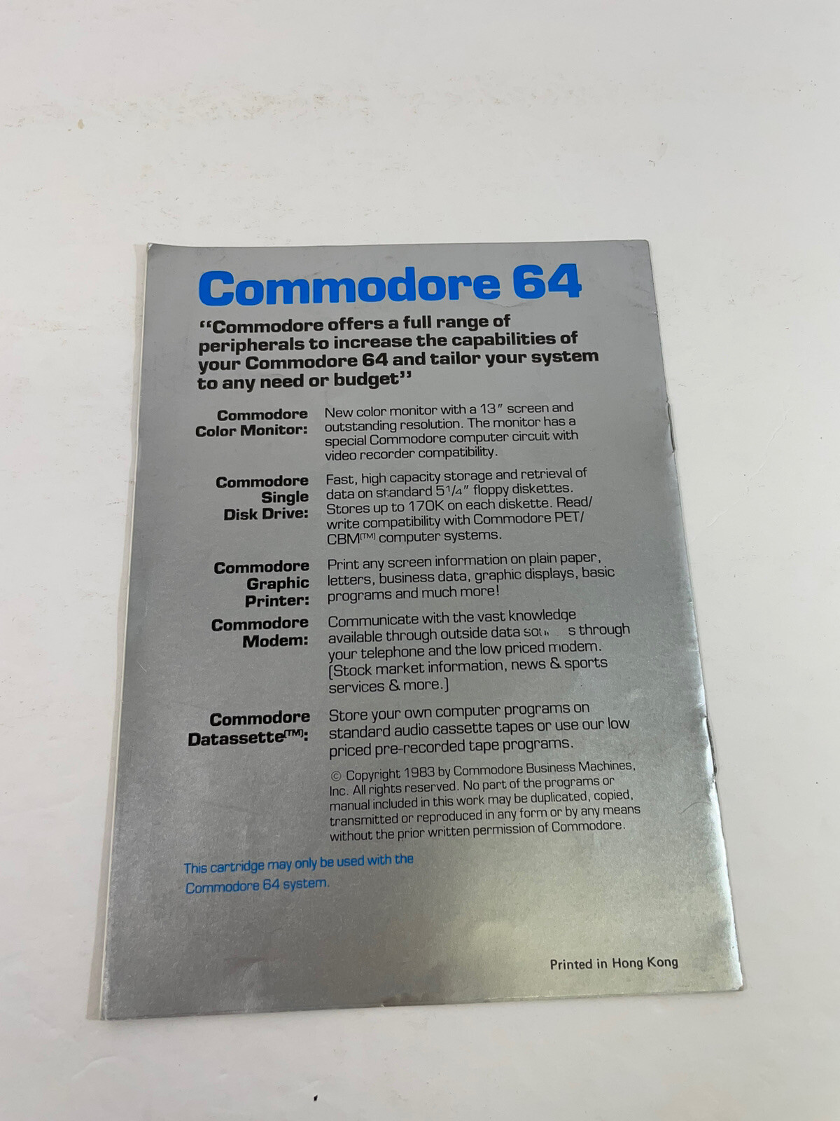 Commodore 64 + Vic20 Computer Software Instruction Manual Booklet Lot Manuals
