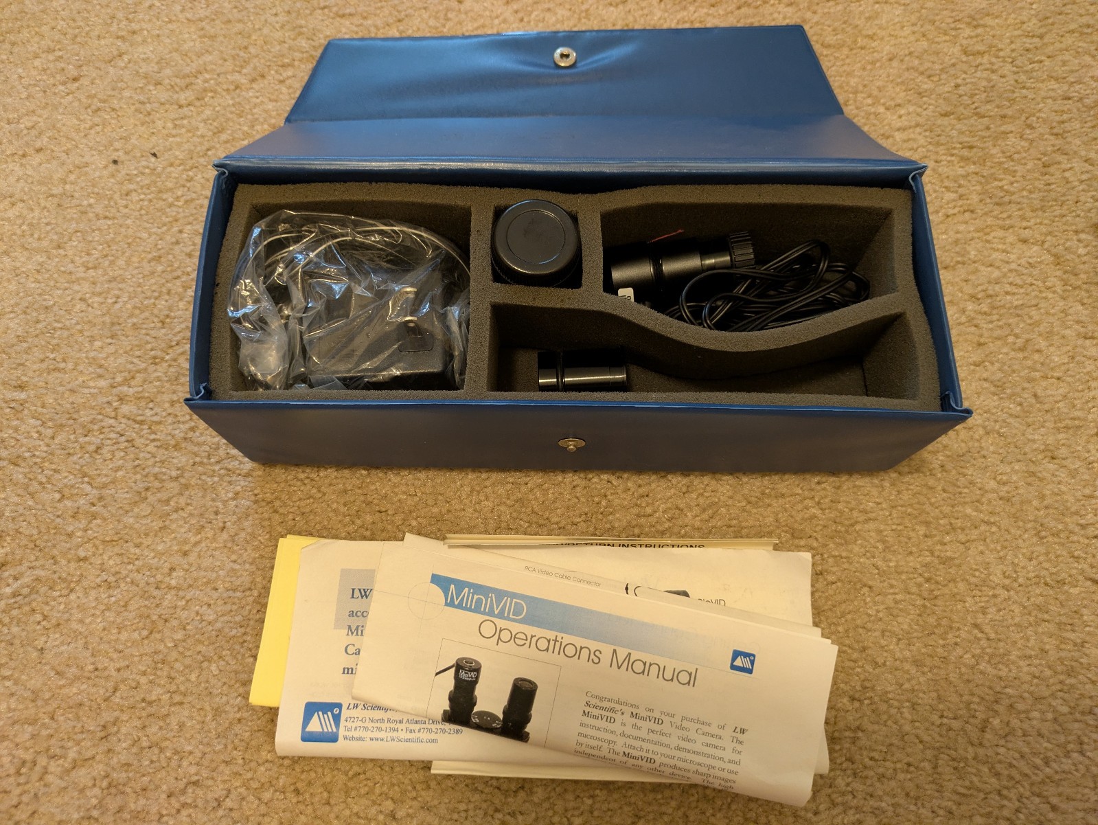 LW Scientific Minivid Microscope Camera Kit RCA Composite Video Out