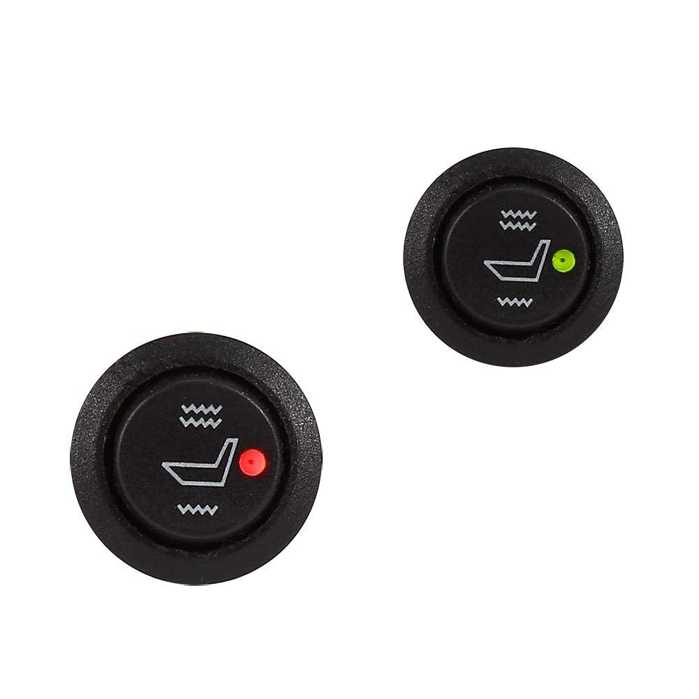 Universal 3 Pin Car Seat Heater Switch 2X Round Heated Hi Low Off Control 12V