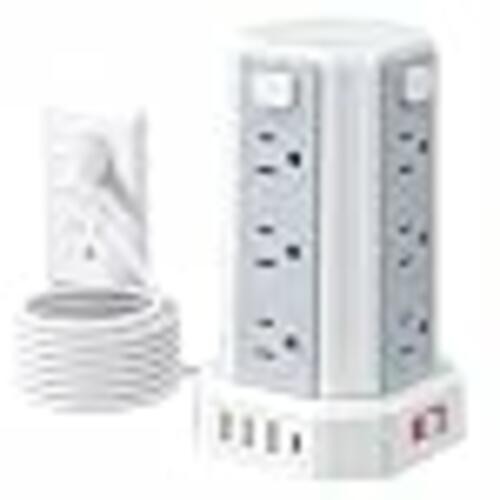 Power Strip Surge Protector, 6.5 Ft Extension Cord with 12 AC Multiple Outlets 4
